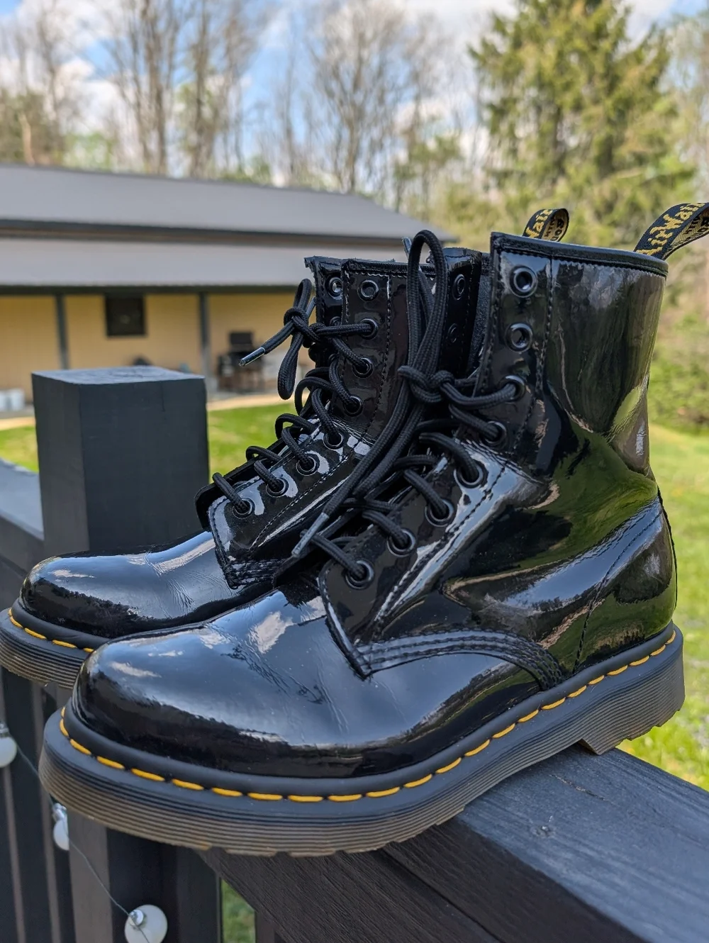 Dr. Martens Cotton Leather Lace-Up Boot - Picture 2 of 9